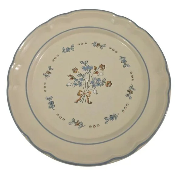 Cordella Bluet Hand Decorated 7 ¾” Stoneware Salad Luncheon Plates – Set of 4 - Picture 3 of 12